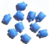 10 19mm Opaque Satin Light Sapphire Turtle Beads